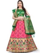 Pink Jecard Lengha Anrakali With Blouse