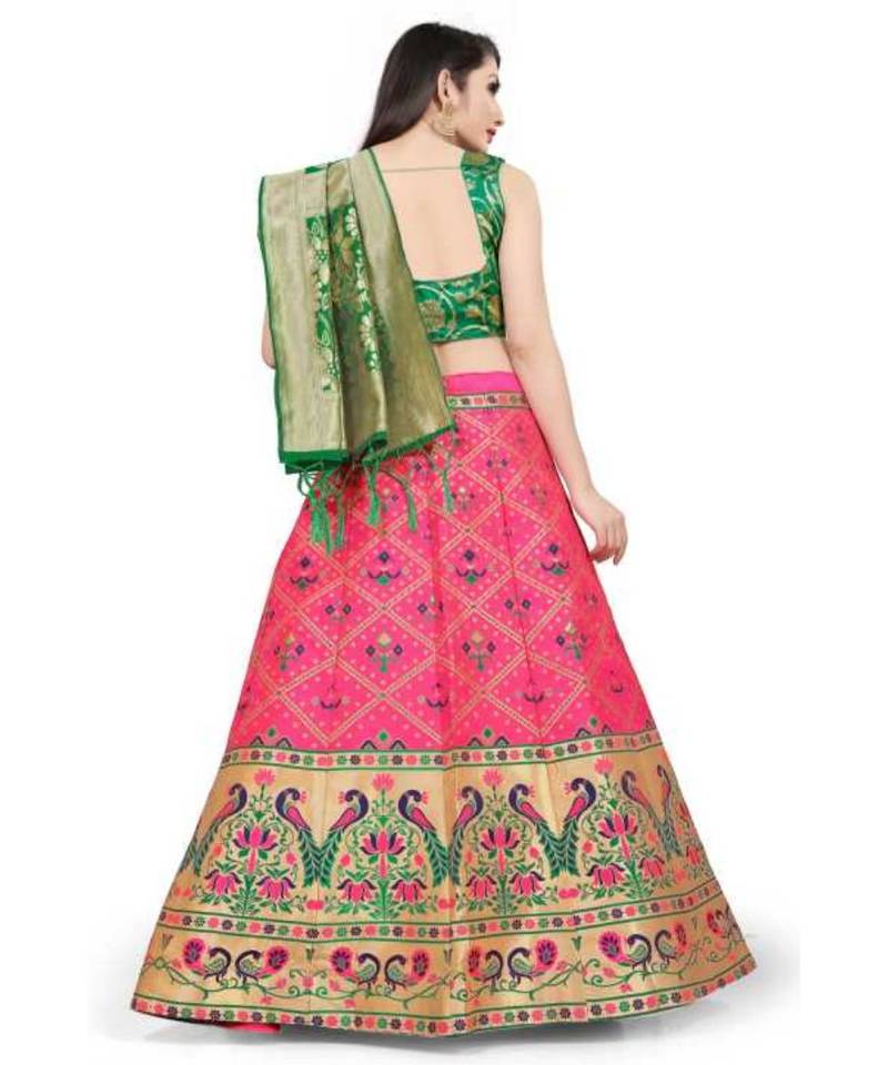 Pink Jecard Lengha Anrakali With Blouse