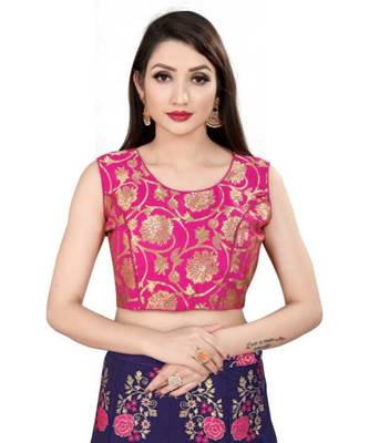 Blue Pink Jecard Lengha Anrakali With Blouse 4