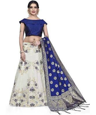 Blue Jecard Lengha Anrakali With Blouse 1