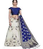 Blue Jecard Lengha Anrakali With Blouse