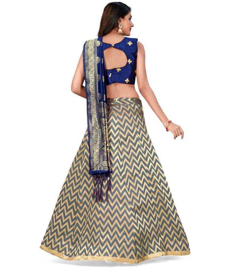 Grey Jecard Lengha Anrakali With Blouse