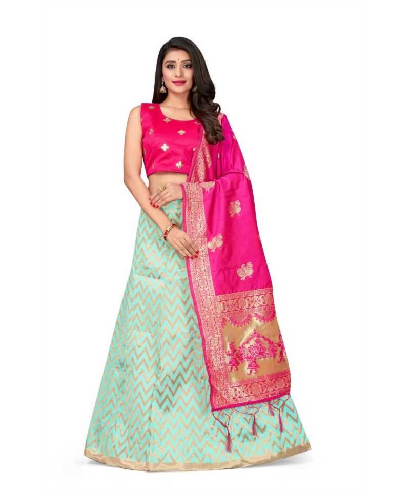 Pink Jecard Lengha Anrakali With Blouse