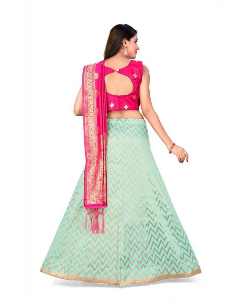 Pink Jecard Lengha Anrakali With Blouse