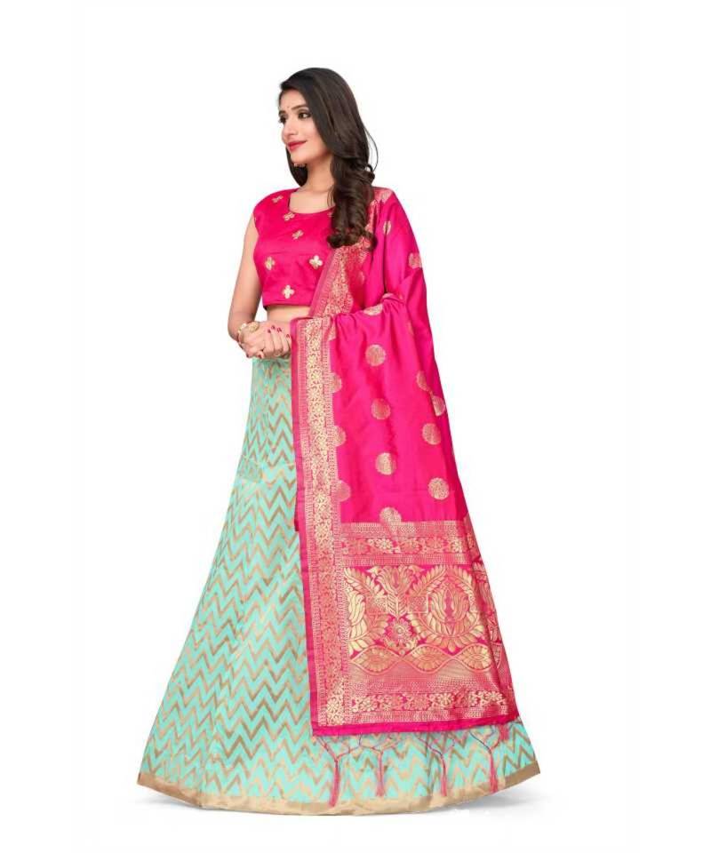Pink Jecard Lengha Anrakali With Blouse
