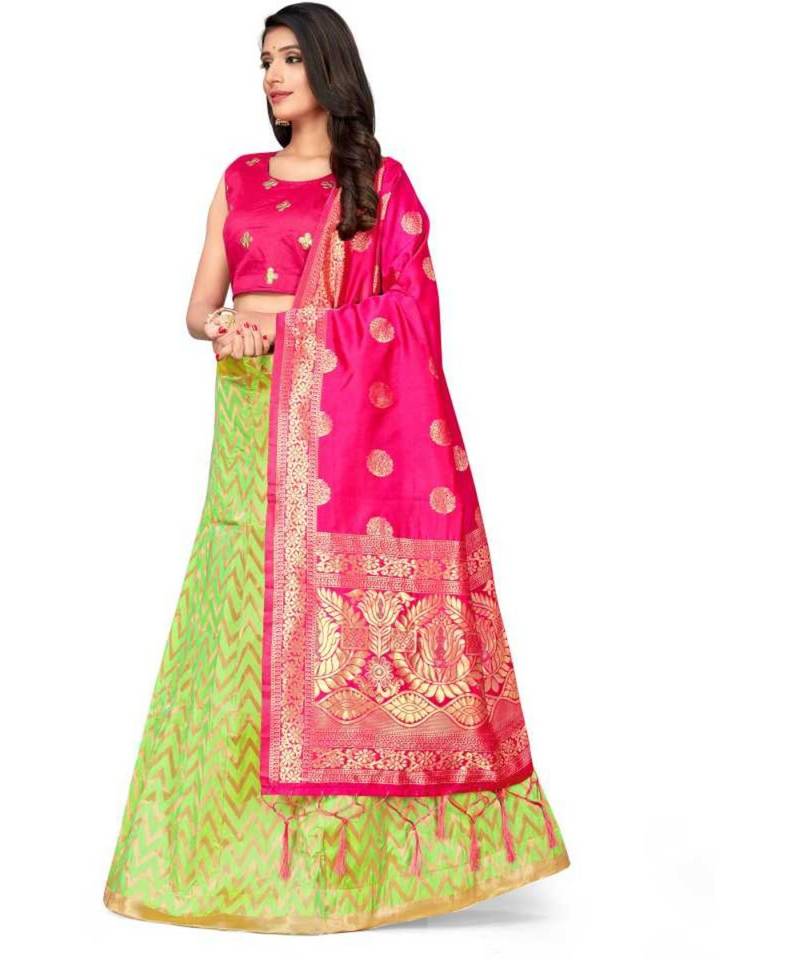 Pink Jecard Lengha Anrakali With Blouse