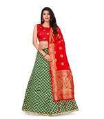 Red Jecard Lengha Anrakali With Blouse