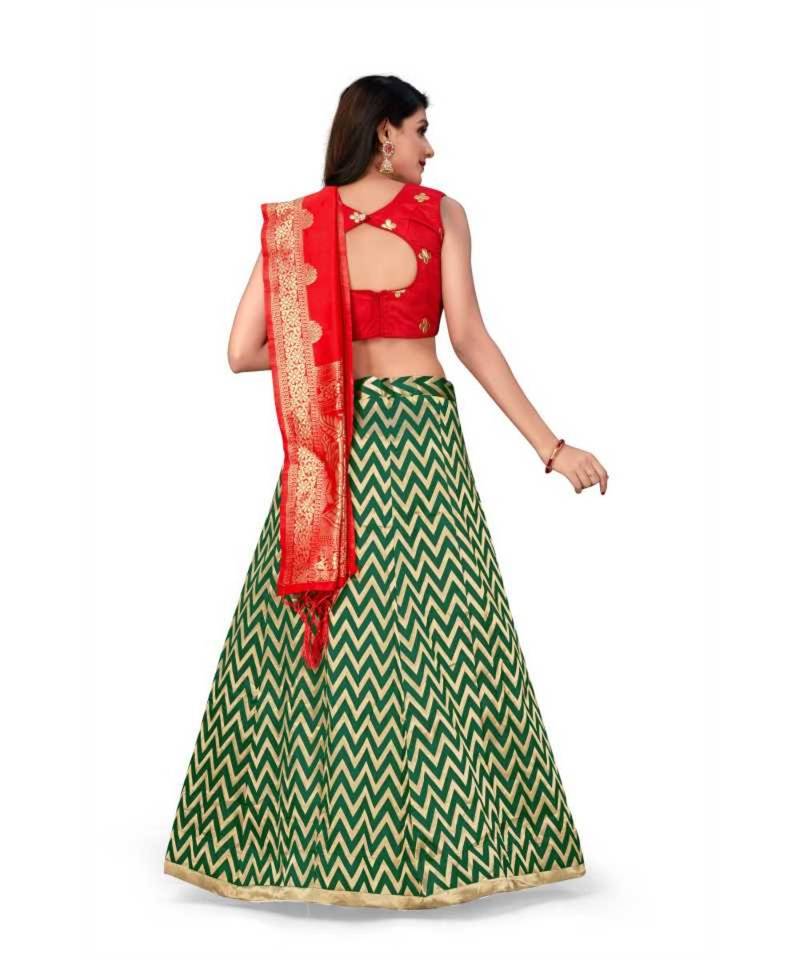 Red Jecard Lengha Anrakali With Blouse