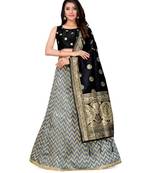 Black Jecard Lengha Anrakali With Blouse