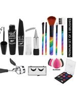 Color Diva Eye & Face Stylish Combo-Eyeliner, Kajal, Mascara, EyeShadow, EyeLashes, Clipper, Blender & Set of 5 Brush