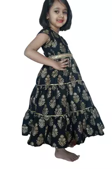 Black 100%, pure cotton Maxi,Dress Gown by Anitabalia_label.Purse free