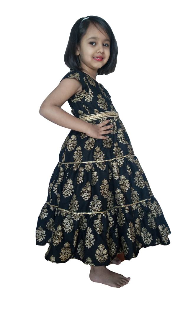 Black 100%, pure cotton Maxi,Dress Gown by Anitabalia_label.Purse free