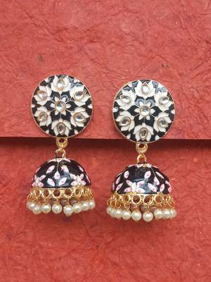RozMili Meenakeri Design Black jhumkas 2