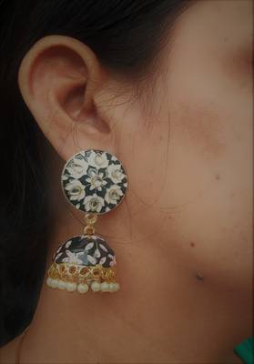 RozMili Meenakeri Design Black jhumkas 3