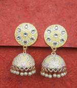 RozMili Meenakeri Designer Yellow jhumkas