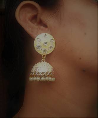 RozMili Meenakeri Designer Yellow jhumkas 2