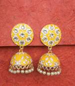 RozMili Meenakeri design Yellow jhumkas