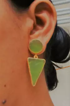 RozMili  Handmade Jaipuri Monelisa Stone Drop Earrings for