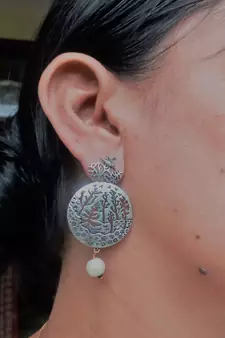 RozMili Indian Handcrafted Brass metal Oxidized finish for women  & Girls