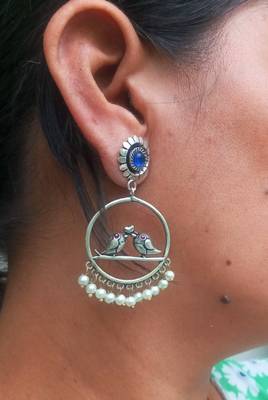 Indian Handcrafted Oxidized finish Brass metal  Drop Earrings for women & Girls 3