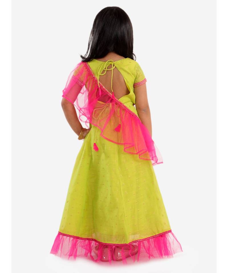 Cotton Jacquard Lehenga Choli With Net Dupatta