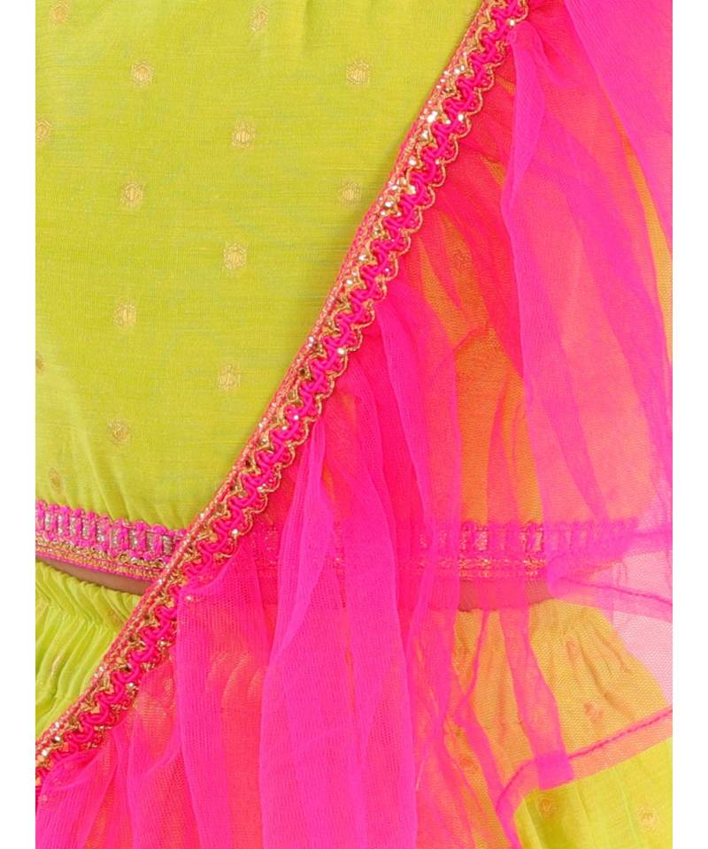 Cotton Jacquard Lehenga Choli With Net Dupatta