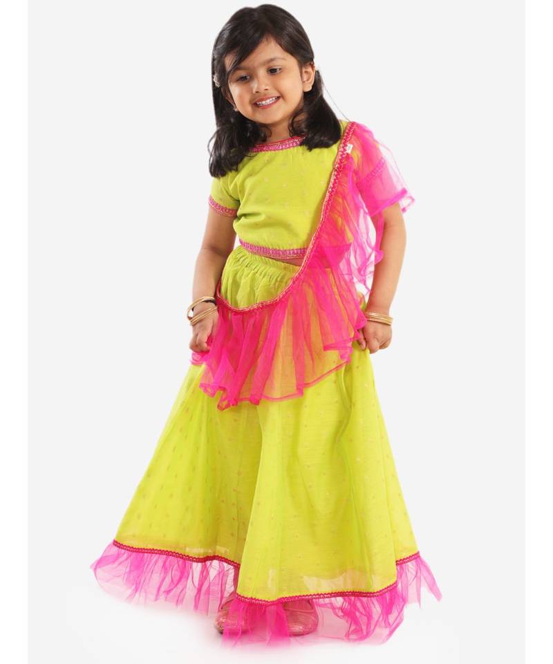 Cotton Jacquard Lehenga Choli With Net Dupatta