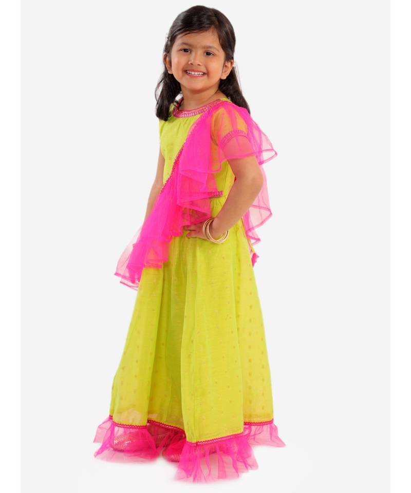 Cotton Jacquard Lehenga Choli With Net Dupatta