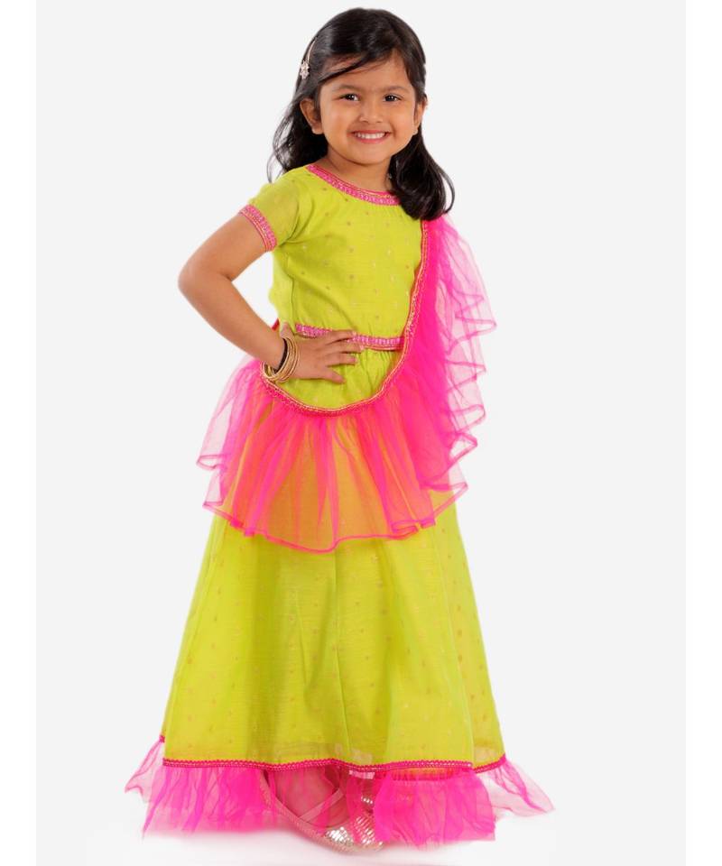 Cotton Jacquard Lehenga Choli With Net Dupatta