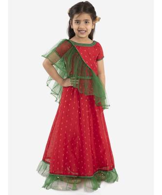 Cotton Jacquard Lehenga Choli With Net Dupatta 1