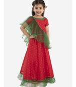 Cotton Jacquard Lehenga Choli With Net Dupatta