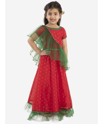 Cotton Jacquard Lehenga Choli With Net Dupatta 4