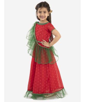 Cotton Jacquard Lehenga Choli With Net Dupatta 5