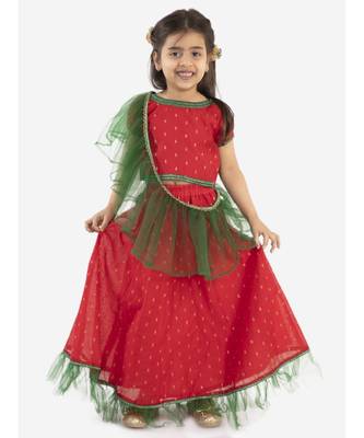 Cotton Jacquard Lehenga Choli With Net Dupatta 6