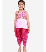 Saira Off Shoulder Embroidered Peplum Top With Dhoti