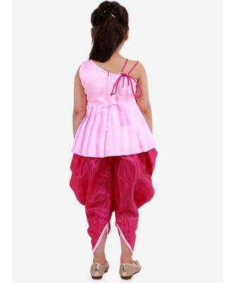 Saira Off Shoulder Embroidered Peplum Top With Dhoti 2