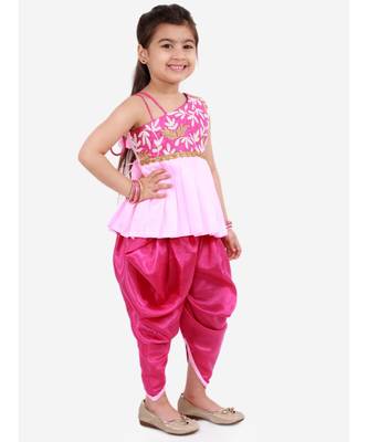 Saira Off Shoulder Embroidered Peplum Top With Dhoti 4