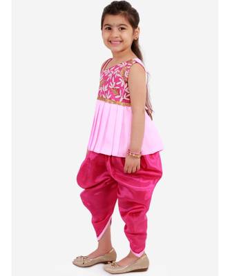 Saira Off Shoulder Embroidered Peplum Top With Dhoti 5