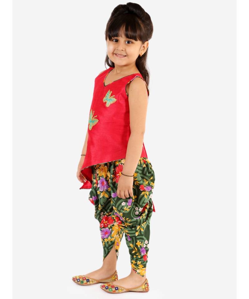 Titli Cross Cut Kurti Dhoti