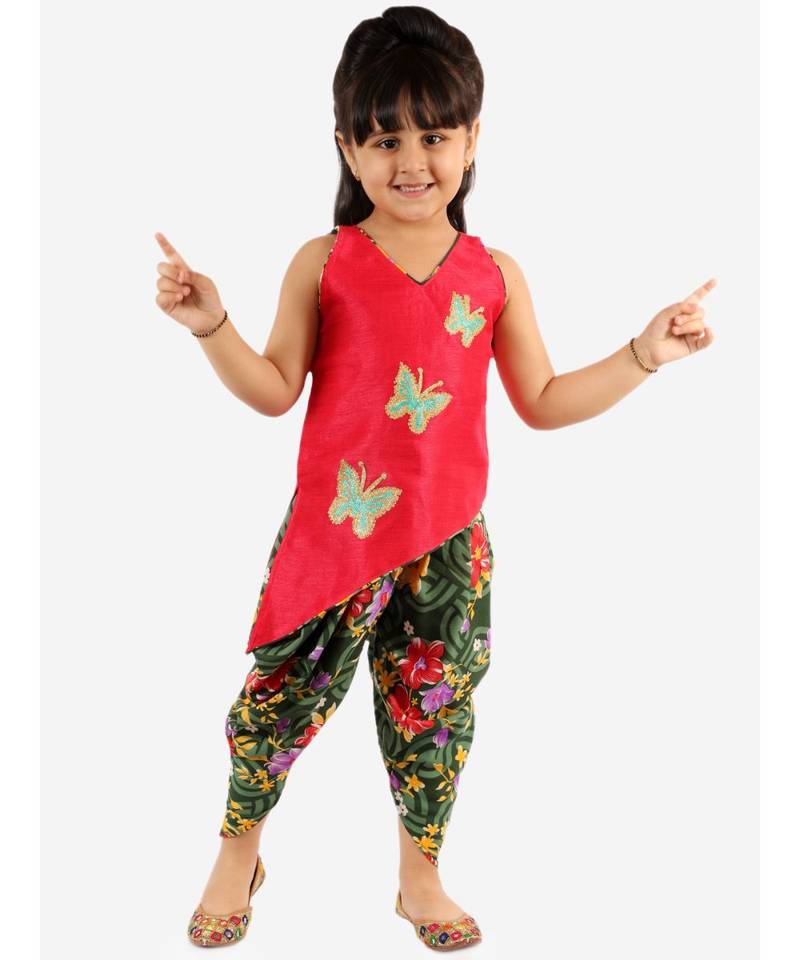 Titli Cross Cut Kurti Dhoti