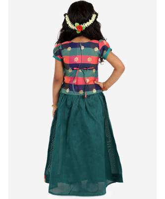Gold Weave Jacquard Pavda Pattu LEHENGA  2