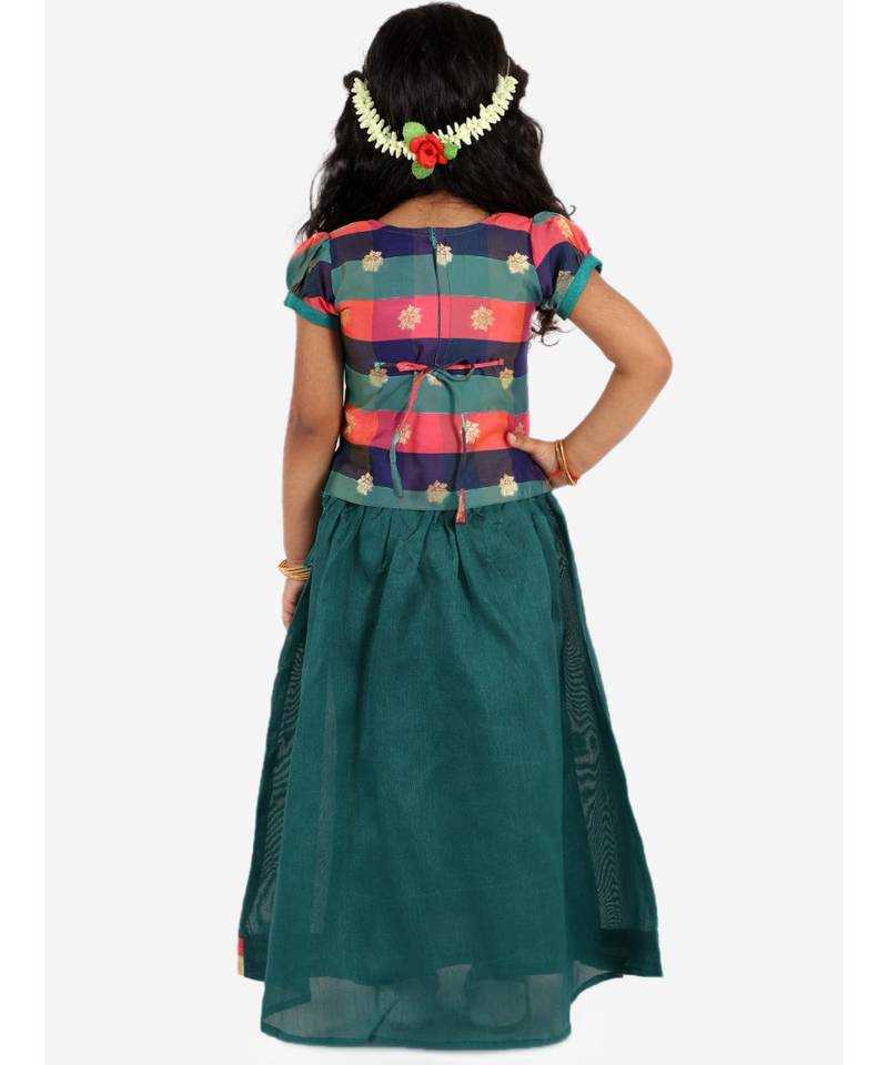 Gold Weave Jacquard Pavda Pattu LEHENGA 