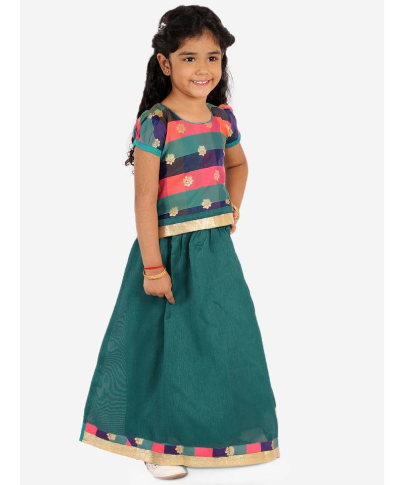 Gold Weave Jacquard Pavda Pattu LEHENGA 