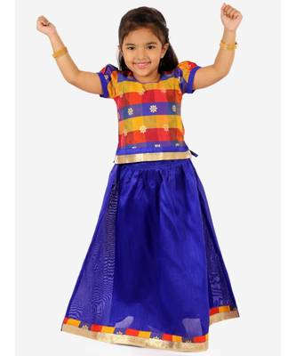 Gold Weave Jacquard Pavda Pattu LEHENGA  6
