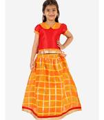 Gold Kota Checks Pavda Pattu LEHENGA 