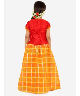 Gold Kota Checks Pavda Pattu LEHENGA  2