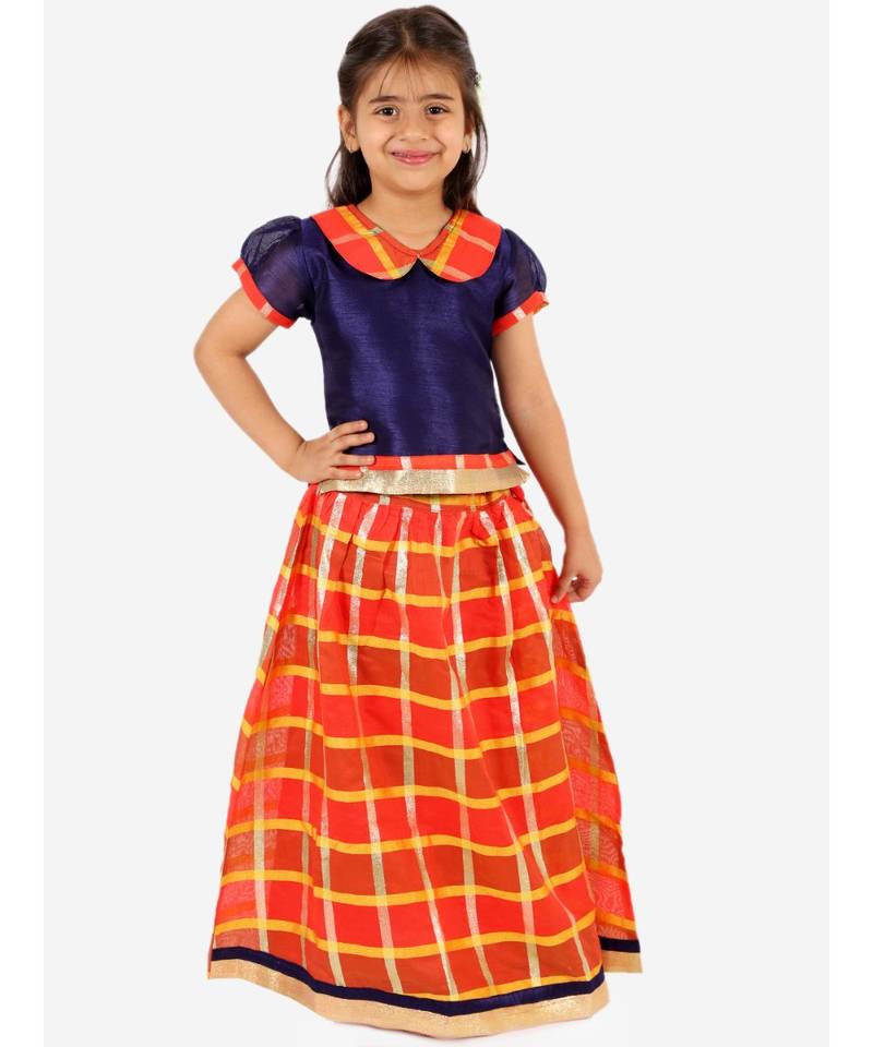 Gold Kota Checks Pavda Pattu LEHENGA 