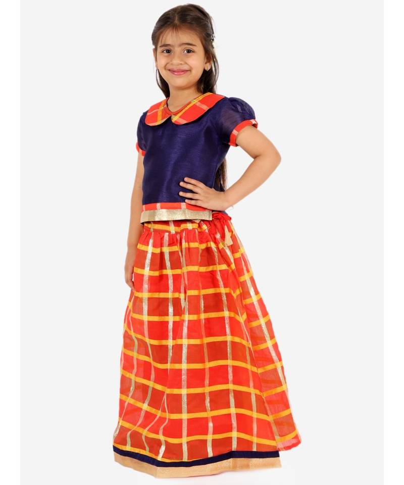 Gold Kota Checks Pavda Pattu LEHENGA 