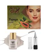 Skin Diva Papaya Facial Kit, Color Diva Liquid Makeup Foundation White & Color Diva Transparent Ring Silver Kajal Combo
