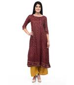 RUH Maroon Block Print kurti